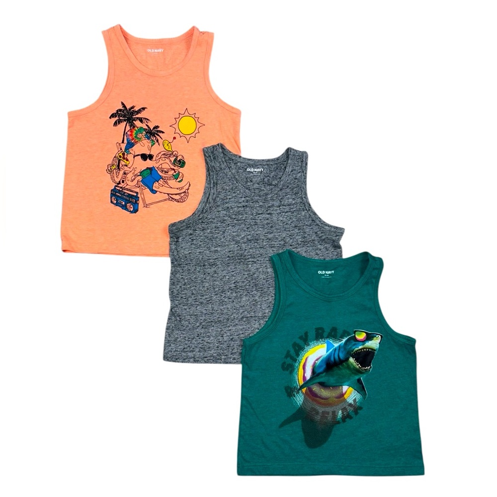 (3) Old Navy Tank Top Bundle XS 4/5 Octopus Tank Top XS Shark Tank Top XS